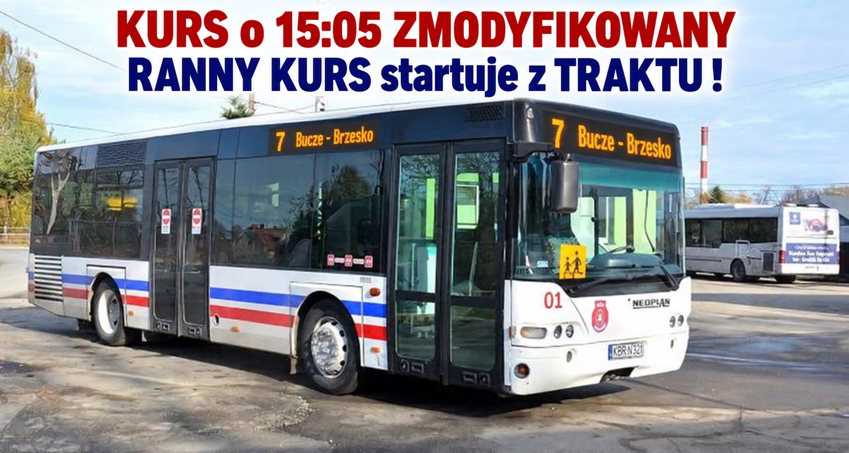 Modyfikacja kursów autobusu